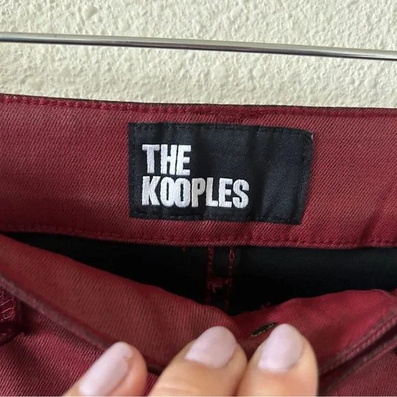 The Kooples Coated Denim High Waist Jeans Women’s 29 NWT Red Stretchy Rockstar